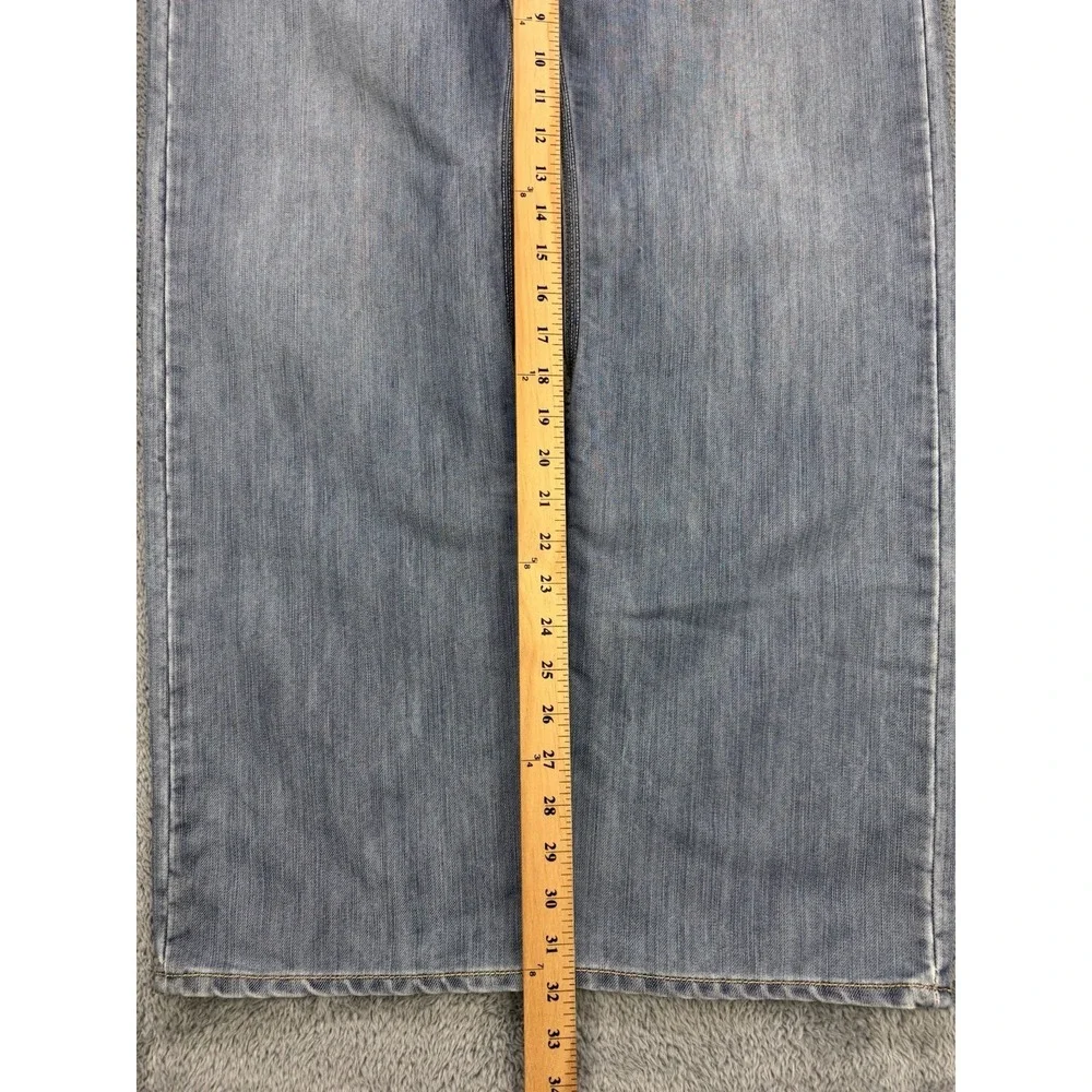 Levis 514 Jeans Men 36x32 Lt Blue Flap Pocket Triple Stitch Whiskered Denim Rare
